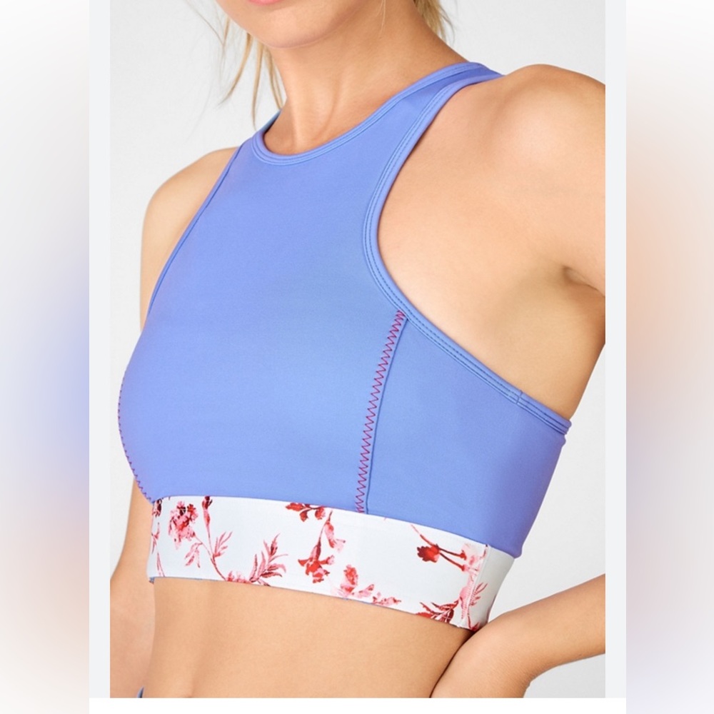 Fabletics Blue Floral Sports Bra